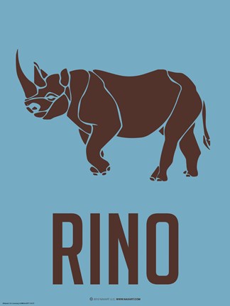 Framed Rino Brown Print