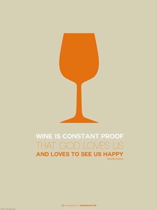 Framed Wine Poster Orange Print
