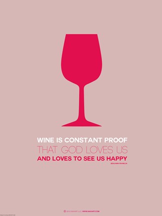 Framed Wine Poster Red Print