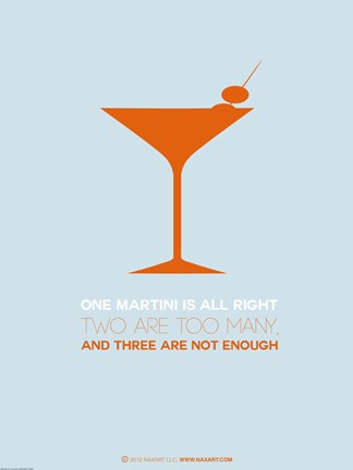 Framed Martini Poster Orange Print