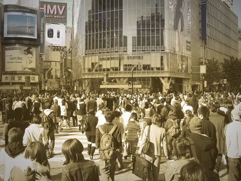 Framed Tokyo Intersection 2 Print