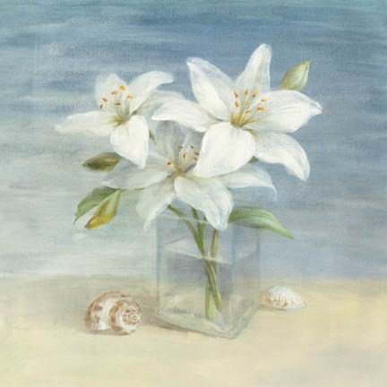 Framed Lilies and Shells Print