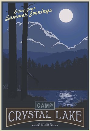 Framed Camp Crystal Lake Print