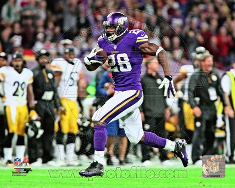 Framed Adrian Peterson 2013 running on the field Print
