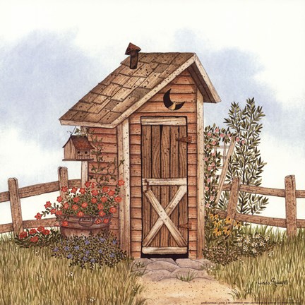 Framed Garden Outhouse I Print