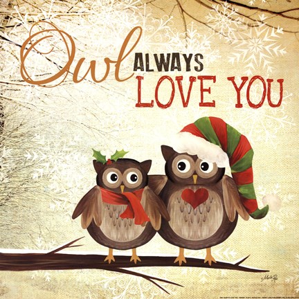 Framed Owl Always Love You - Christmas Print
