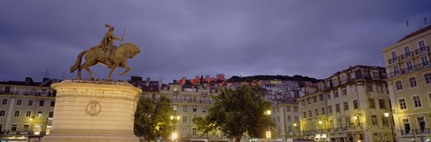 Framed Low angle view of a statue, Castelo De Sao Jorge, Lisbon, Portugal Print