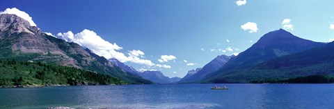 Framed Canoeing Waterton Lake Waterton Glacier National Peace Park Alberta Canada Print