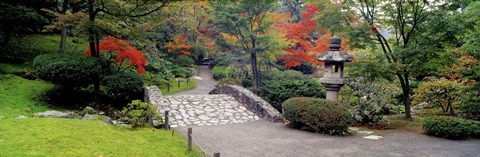 Framed Stone Bridge, The Japanese Garden, Seattle, Washington State Print