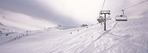 Framed Ski lifts in a ski resort, Kitzbuhel Alps, Wildschonau, Kufstein, Tyrol, Austria Print