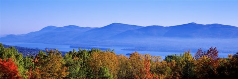 Framed Lake George, Adirondack Mountains, New York State, USA Print