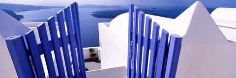 Framed Gate at the terrace of a house, Santorini, Cyclades Islands, Greece Print