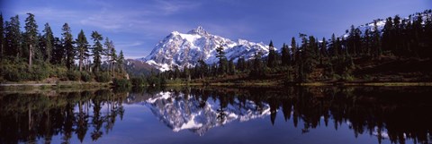 Framed Mt Shuksan Reflection at Picture Lake, North Cascades National Park Print