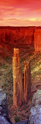 Framed Rock formations in a desert, Spider Rock, Canyon de Chelly National Monument, Arizona Print