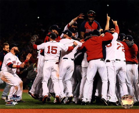 Framed Boston Red Sox winning Game Six of the 2013 World Series Print