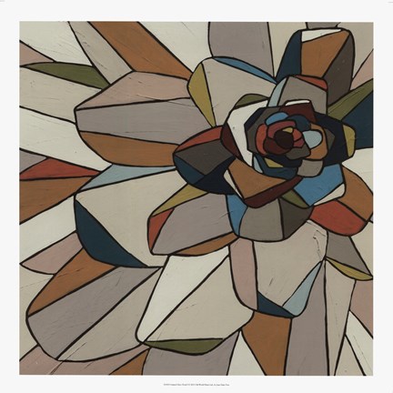 Framed Stained Glass Floral I Print