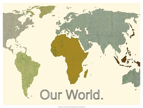 Framed Map- Our World Print