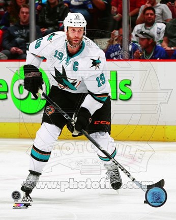 Framed Joe Thornton on ice 2013-14 Print