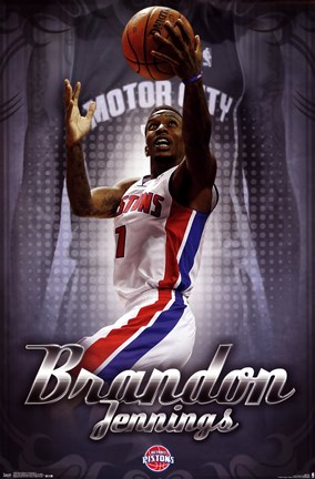 Framed Detroit Pistons - B Jennings 13 Print