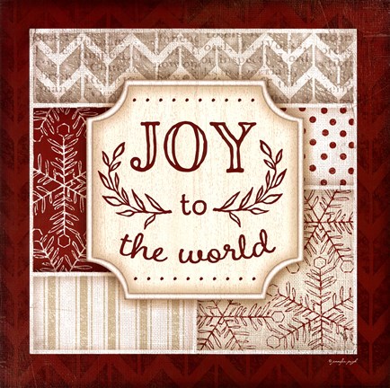 Framed Joy to the World - Red Print