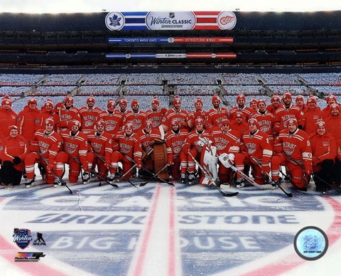 Framed Detroit Red Wings Team Photo 2014 NHL Winter Classic Print