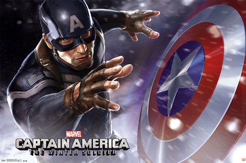 Framed Captain America 2 - Shield Print