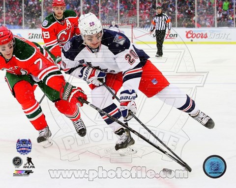 Framed Chris Kreider 2014 NHL Stadium Series Action Print