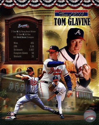 Framed Tom Glavine MLB Hall of Fame Legends Composite Print