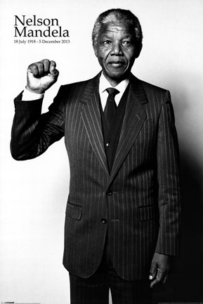 Framed Nelson Mandela - Salute Print