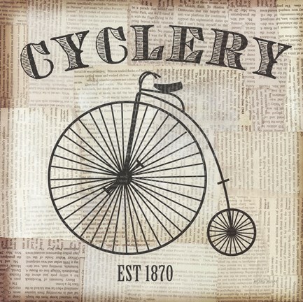 Framed Cyclery Print