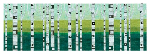 Framed Birches at the Beach Print