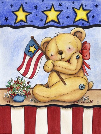 Framed Patriotic Bear Print