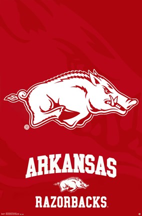 Framed University of Arkansas - Logo 14 Print