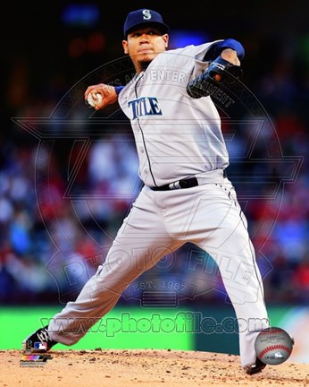 Framed Felix Hernandez 2014 in Action Print