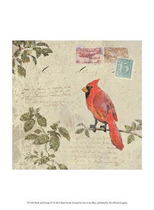 Framed Bird &amp; Postage IV Print