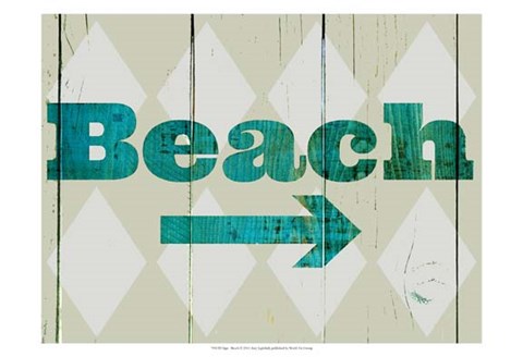 Framed Sign - Beach Print