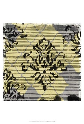 Framed Deconstructed Damask I Print