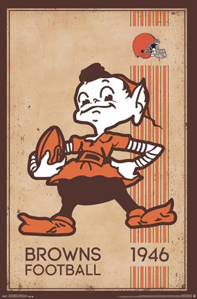 Framed Cleveland Browns - Retro Logo 14 Print