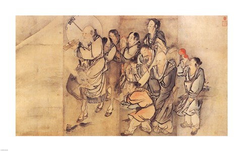 Framed Painting of the Nineteen Iimmortals III Print