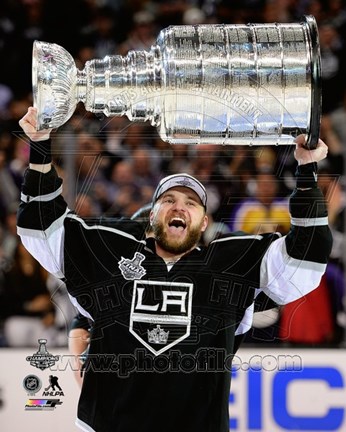 Framed Marian Gaborik with the Stanley Cup Game 5 of the 2014 Stanley Cup Finals Print