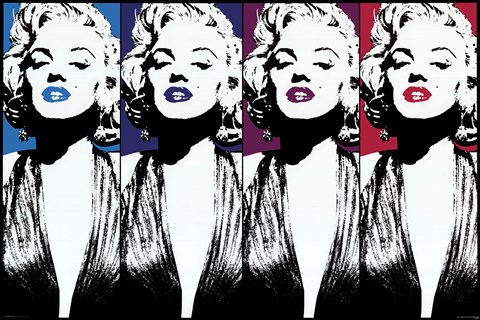 Framed Marilyn Monroe - Color Lips Print