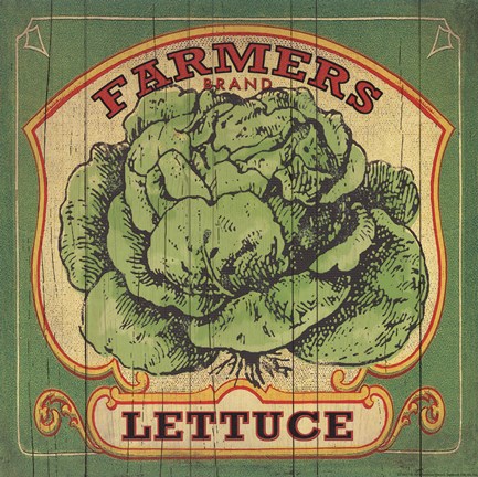 Framed Lettuce Label Print