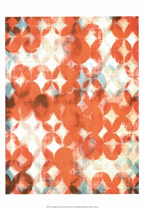 Framed Overlapping Teal &amp; Orange II Print
