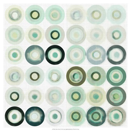 Framed Mint Circles I Print
