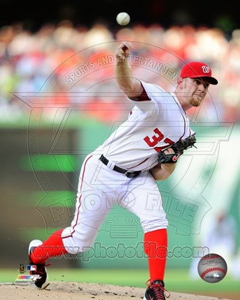 Framed Stephen Strasburg in action 2014 Print