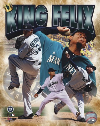 Framed Felix Hernandez 2014 Portrait Plus Print