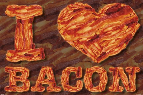Framed I Heart Bacon Print