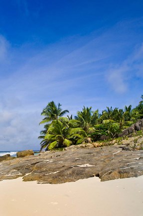 Framed Anse Bambous Beach on Fregate Island, Seychelles Print