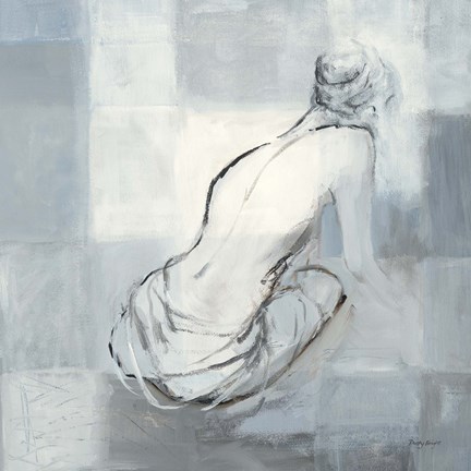 Framed Nude Figure Study on Gray I Print