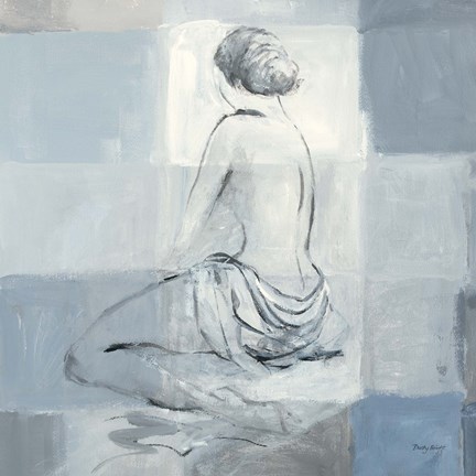 Framed Nude Figure Study on Gray II Print